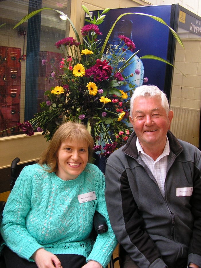 Former student Lisa Kelleher and former Principal Charles Payne