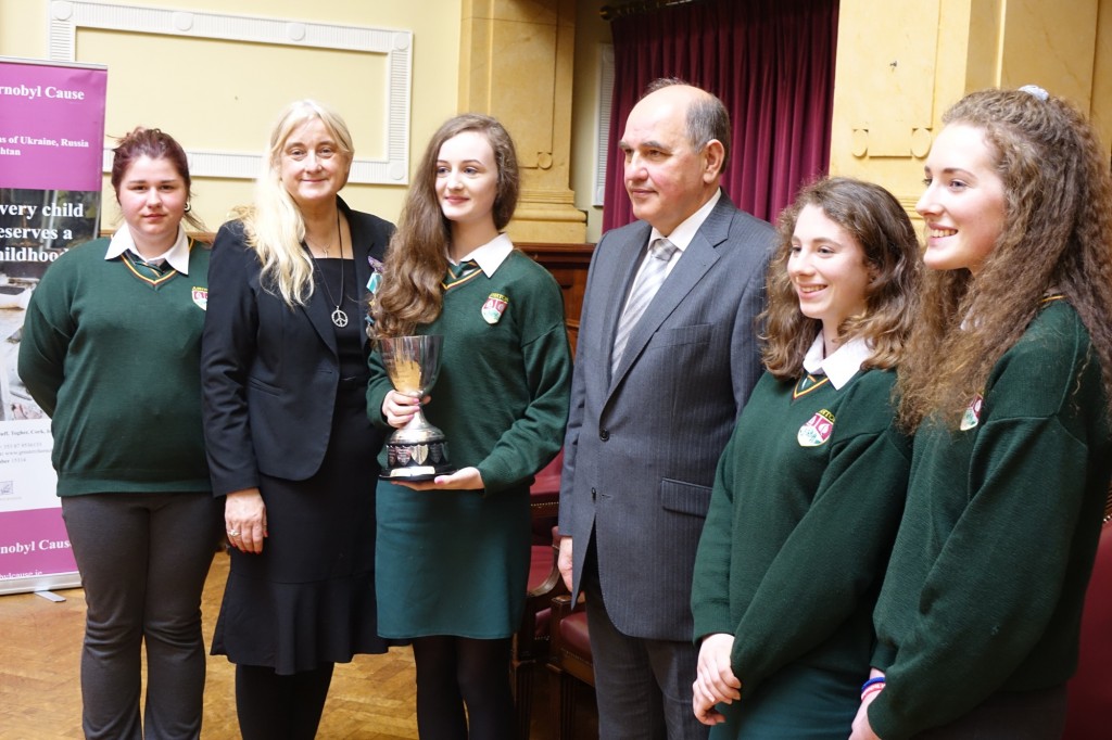 L-R Natascha Fisher Dooley, Fiona Corcoran The Greater Chernobyl Cause, Annie Walsh, His Excellency, Mr. Sergii Reva Ukranian Ambassador, Karen Marshall, Evelyn Sheehan.